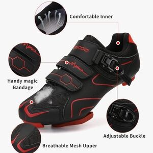 Kescoo Cycling Shoes - Black and Red